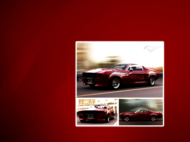 red mustang collage