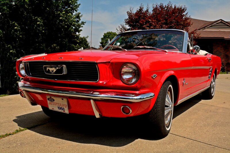 Red Mustang Convertible — Calm