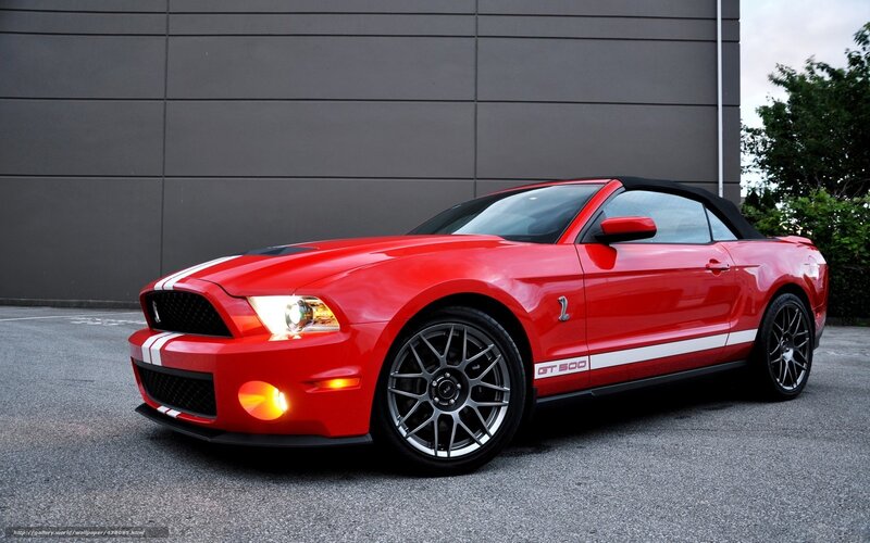 Red Mustang Convertible — Dramatic, Afternoon