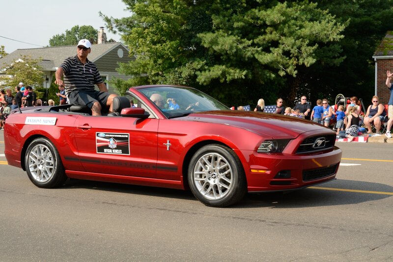 Red Mustang Convertible — Festive