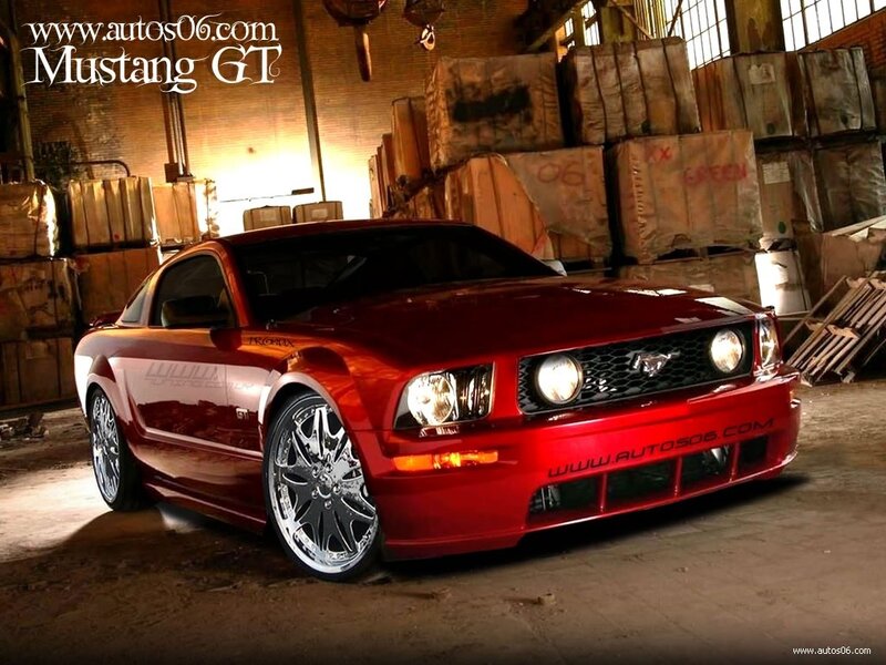 Red Mustang Gt Car — Dramatic, Photograph