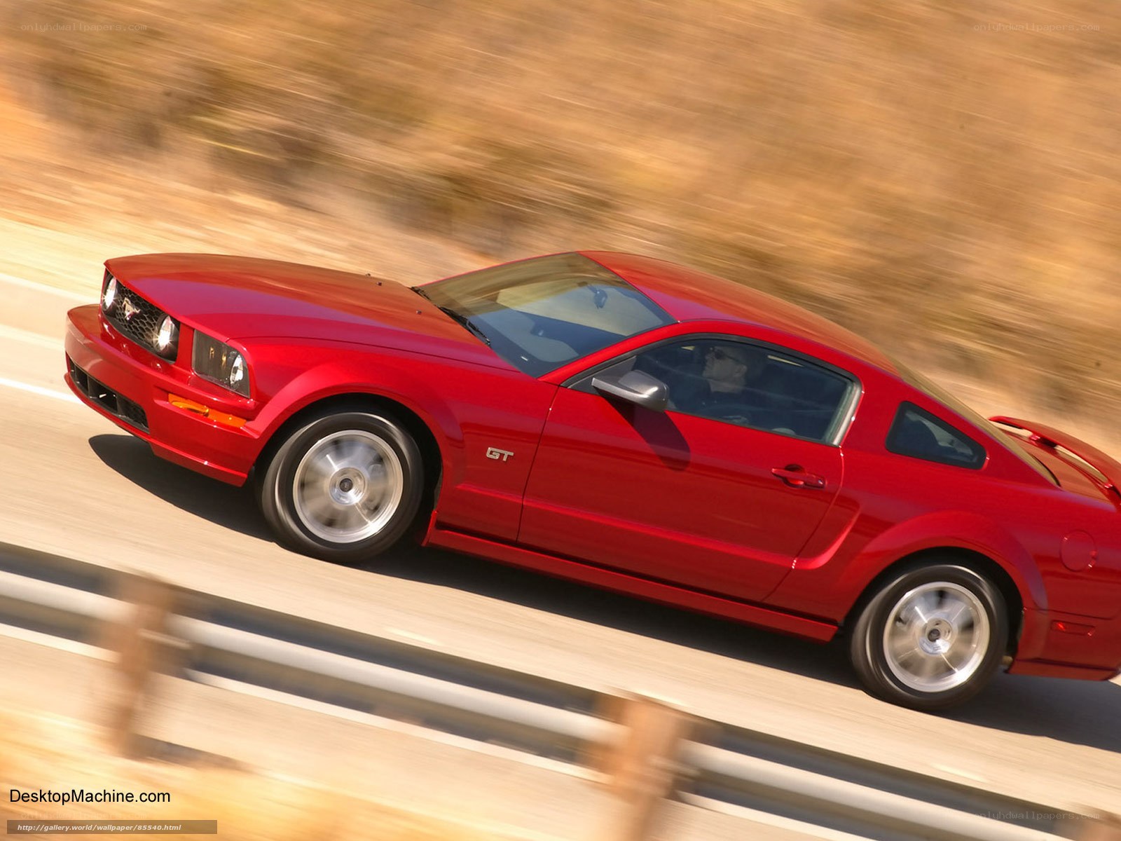 red mustang gt in motion