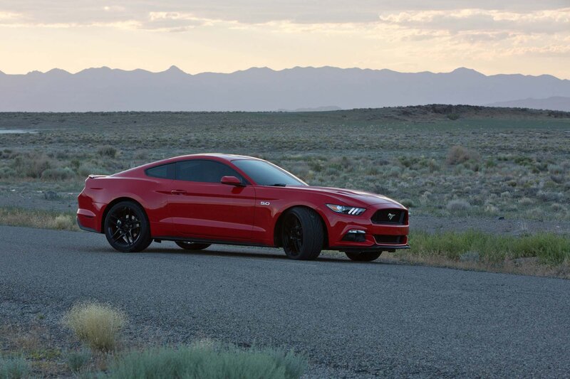 Red Mustang on Gravel