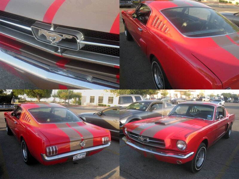 Red Mustang with Stripes