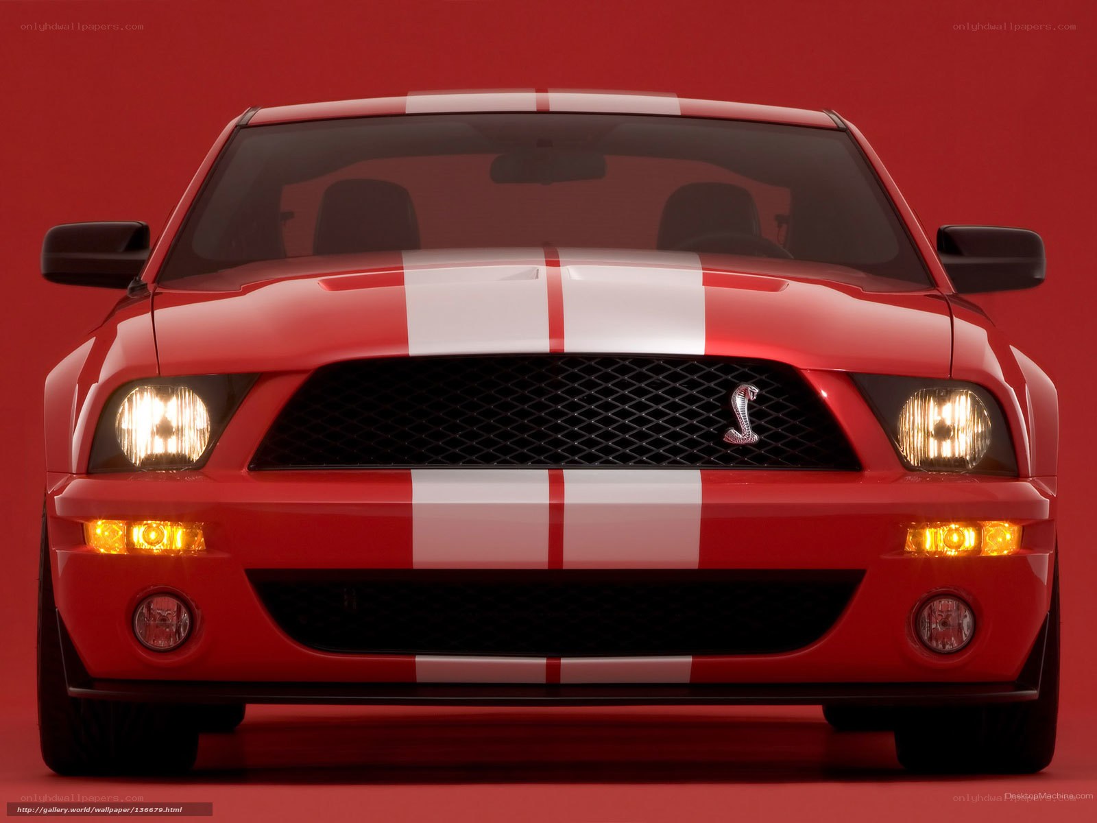 red mustang with white stripes