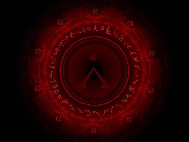 red mystical circle symbol