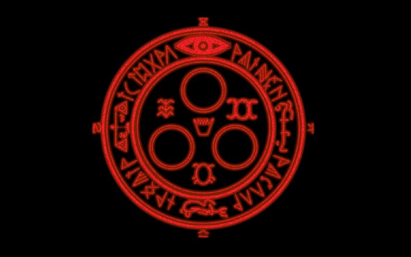 red mystical sigil symbol