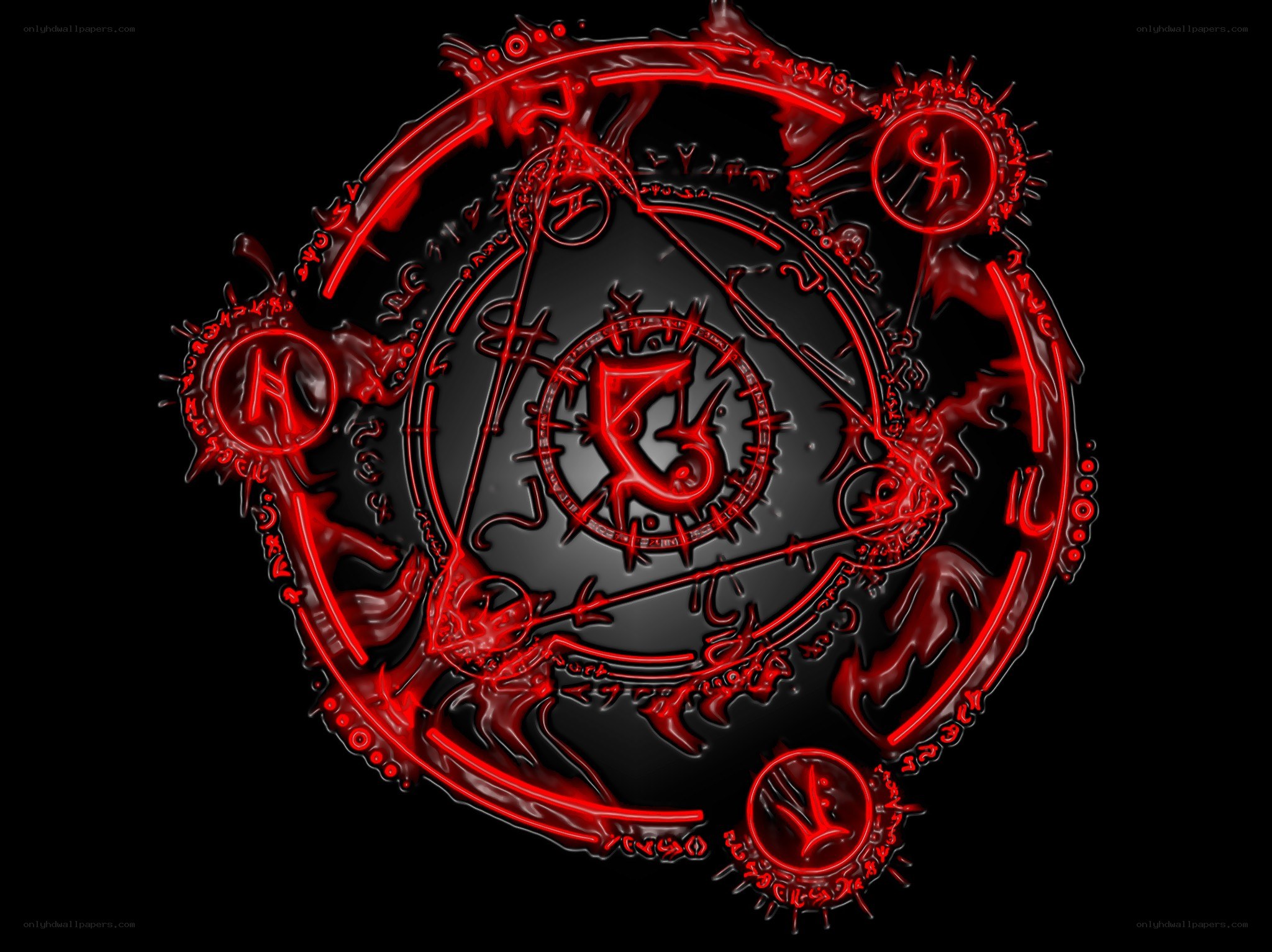 red mystical symbol design