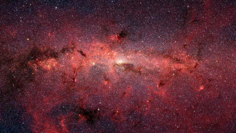 Red nebula in deep space