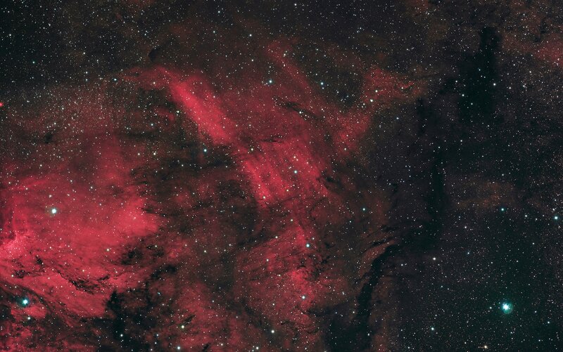 Red nebula in space