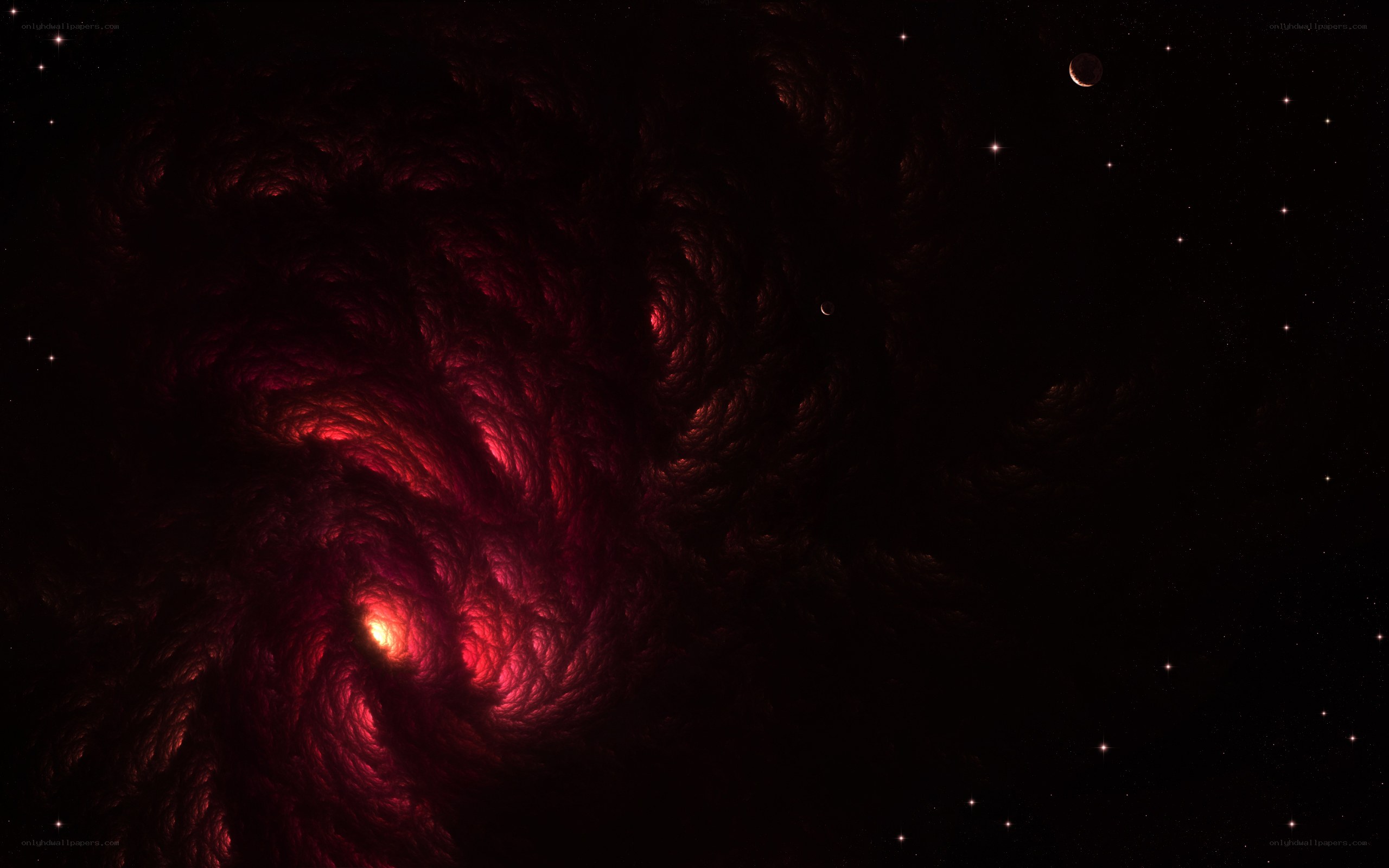 Red nebula in space