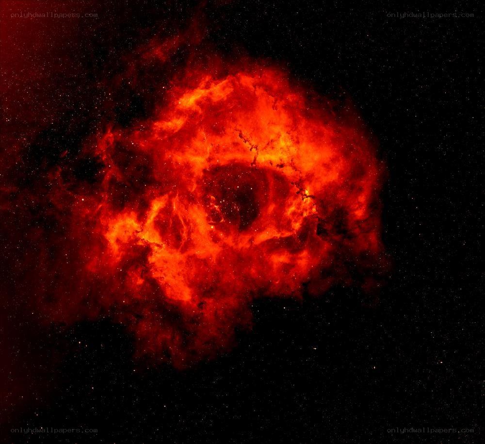 Red nebula in space