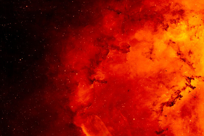 Red nebula in space