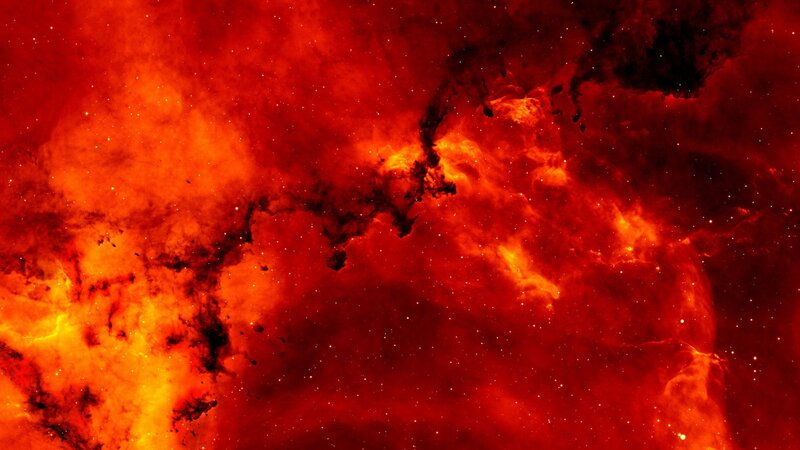 Red nebula in space