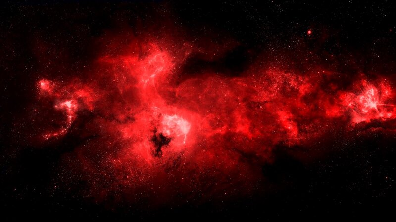 Red nebula in space