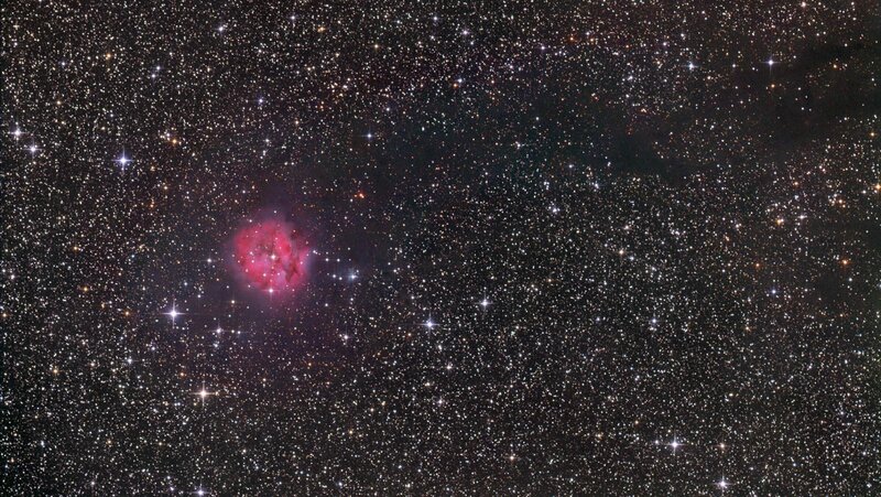 Red Nebula in Space — Black, Cosmic, Night