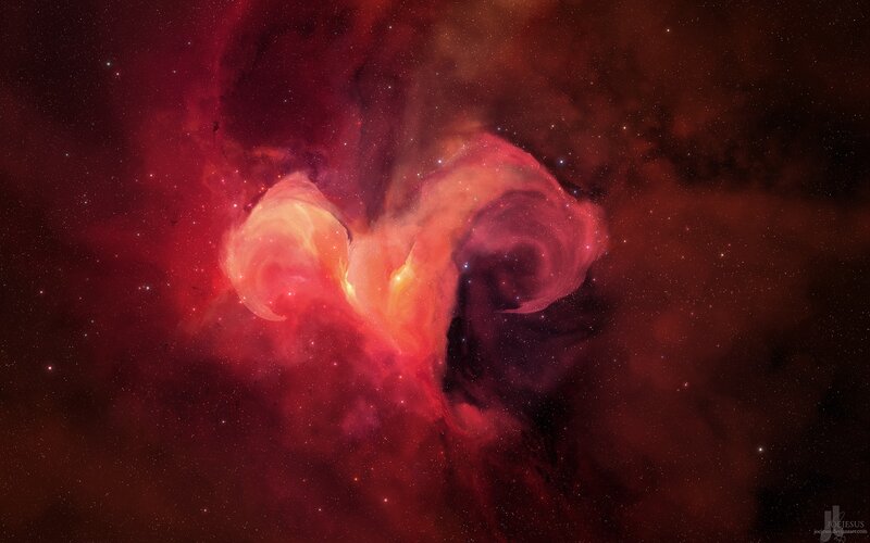 Red Nebula in Space — Cosmic, Digital Art