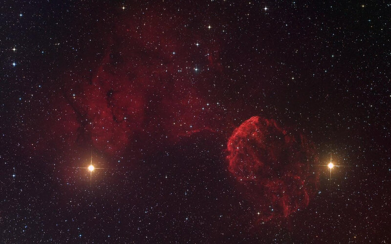 Red Nebula in Space — Cosmic, Night, Photograph, Stars, Gas Cloud
