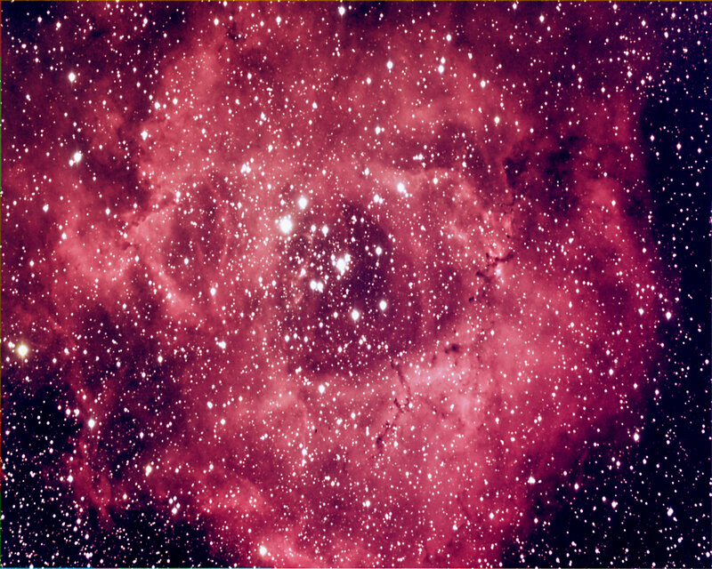 Red Nebula in Space — Cosmic, Photograph, Stars, Gas Clouds, Black