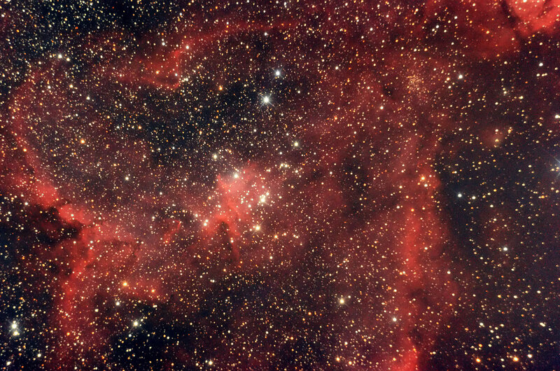 Red Nebula in Space — Cosmic, Photograph