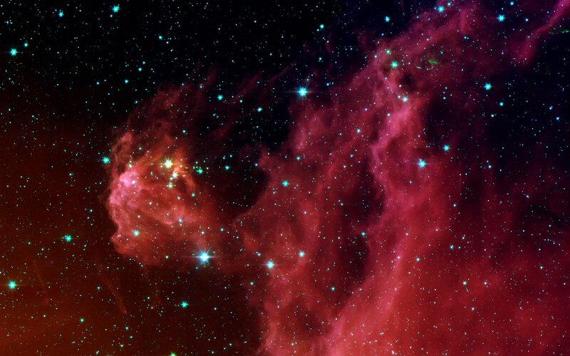 Red Nebula in Space — Cyan