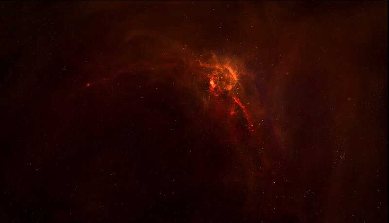 Red Nebula in Space — Dark, Photograph