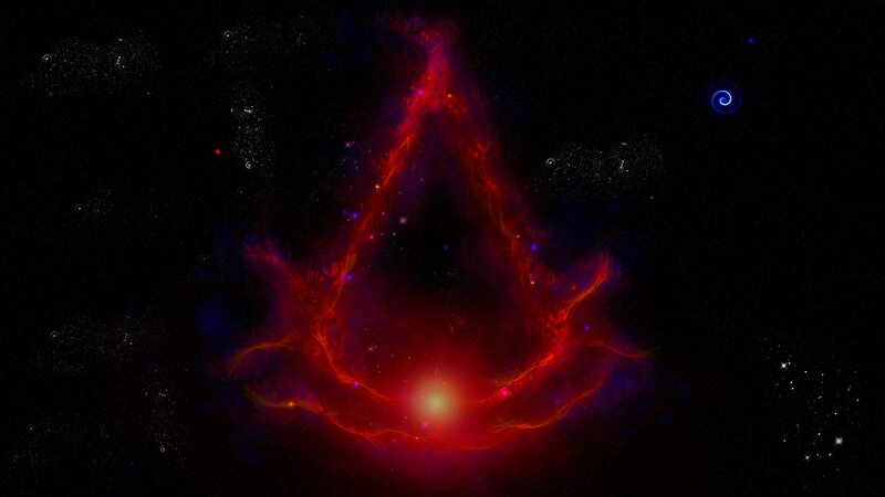 Red Nebula in Space — Dramatic, Digital Art, Stars, Galaxy