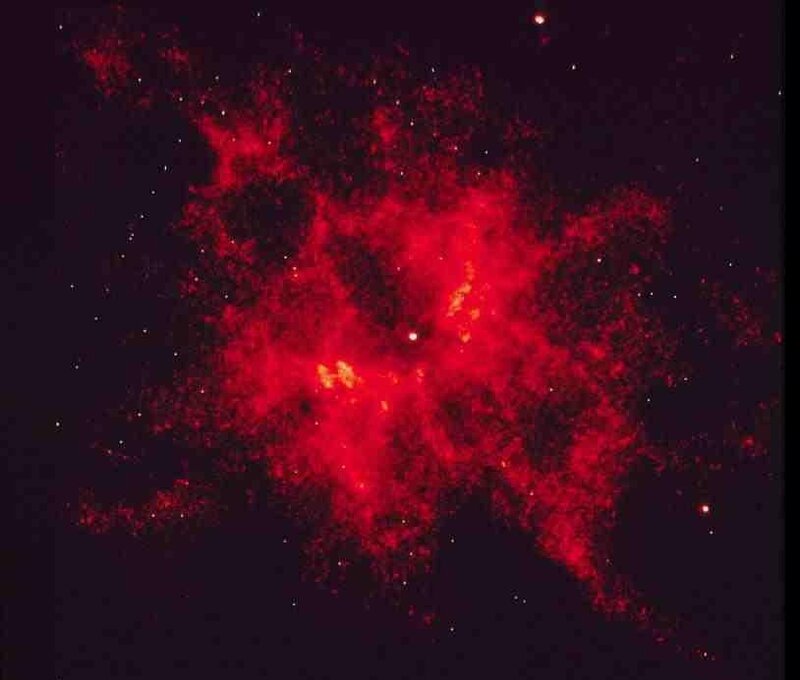 Red Nebula in Space — Dramatic, Gas Cloud