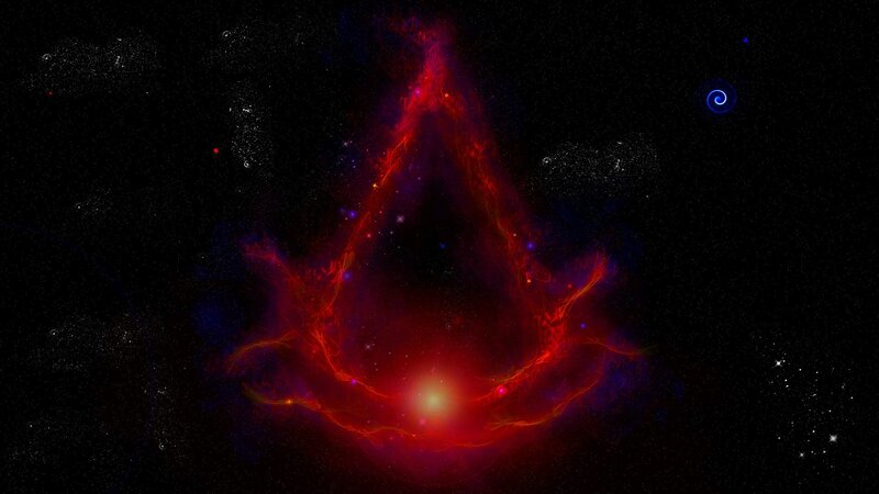 Red Nebula in Space — Dramatic, Night, Digital Art, Stars, Galaxy