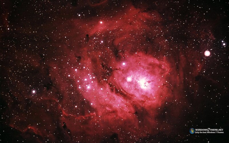 Red Nebula in Space — Dramatic, Night, Photograph, Stars