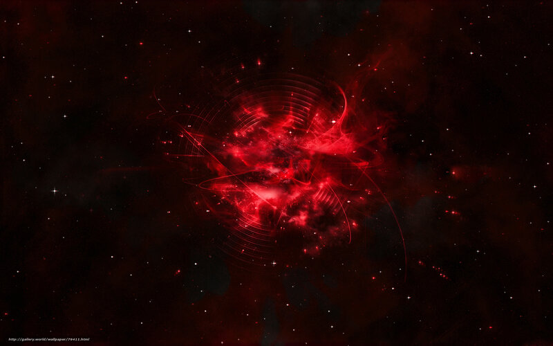 Red Nebula in Space — Dramatic, Night
