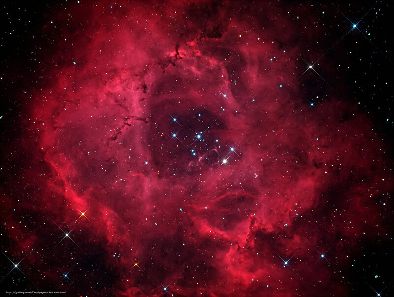 Red Nebula in Space — Dramatic, Photograph, Stars, Gas Clouds, Cosmic Dust