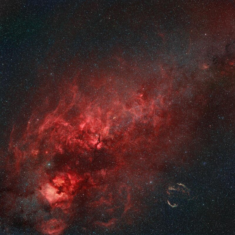 Red Nebula in Space — Night, Square