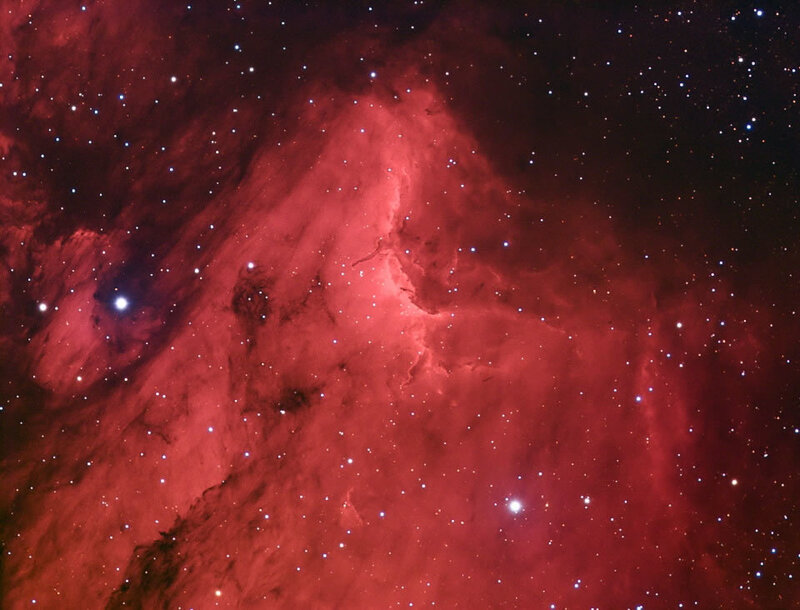 Red Nebula in Space — Stars, Gas Cloud