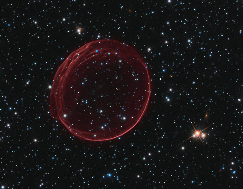 Red Nebula in Star Field