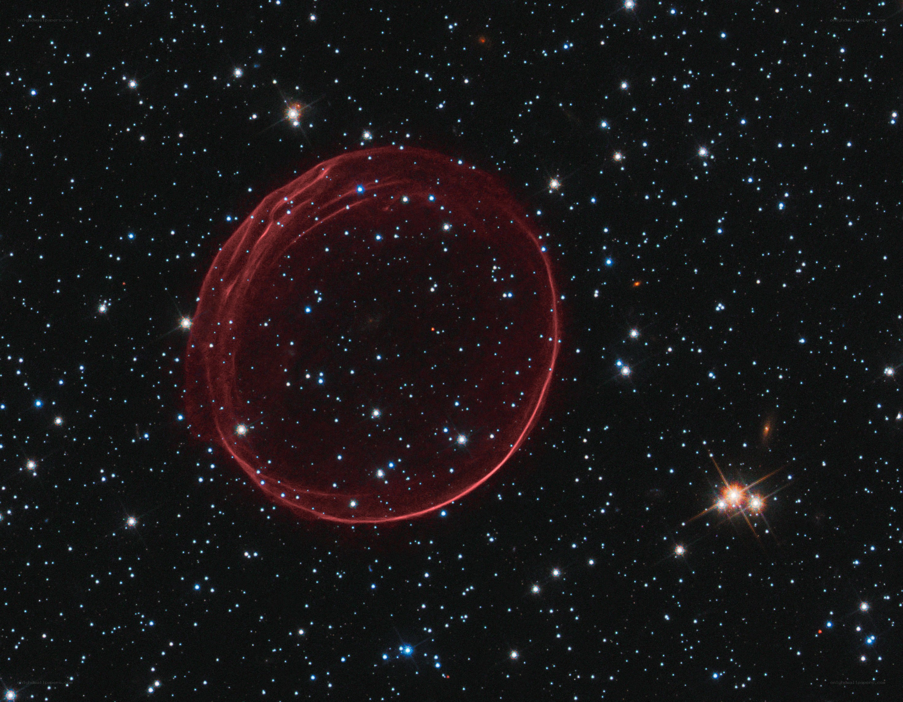 Red Nebula in Star Field