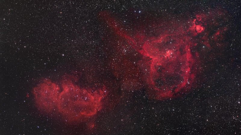 Red nebula in starfield