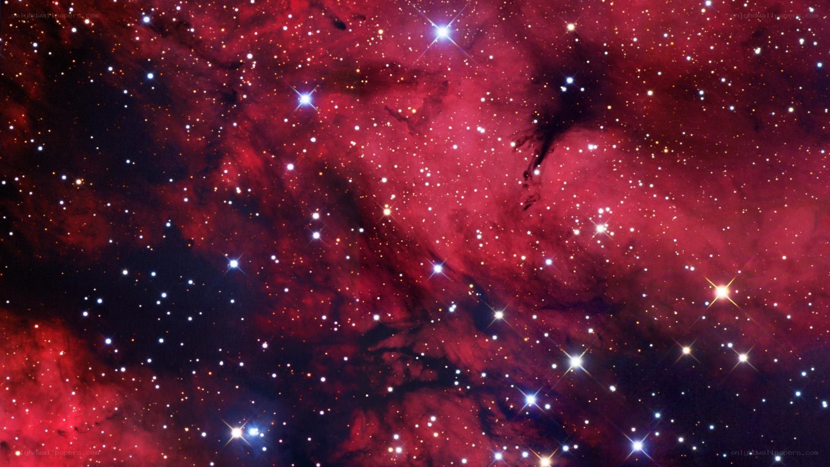 Red nebula with stars