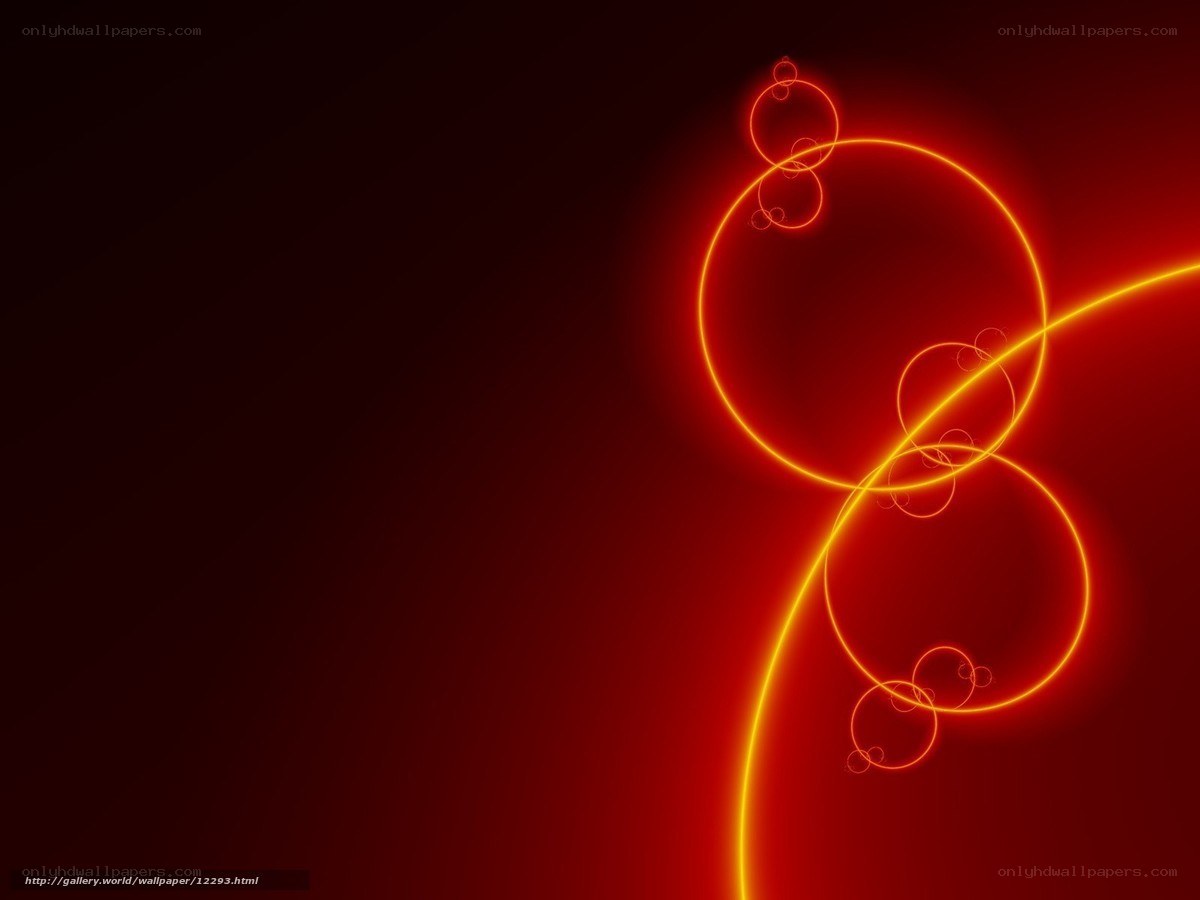 Red neon circle swirl