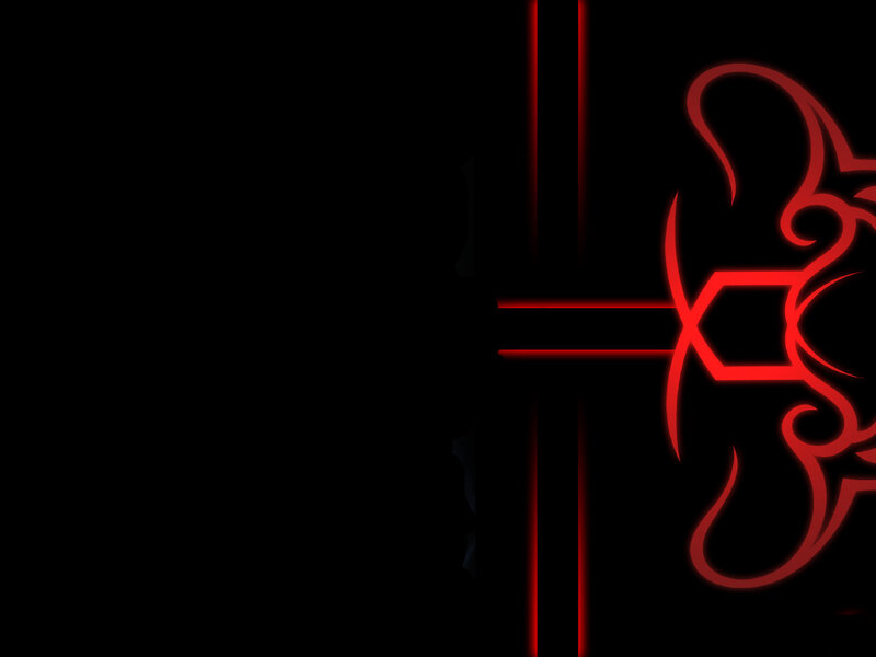 red neon design on black