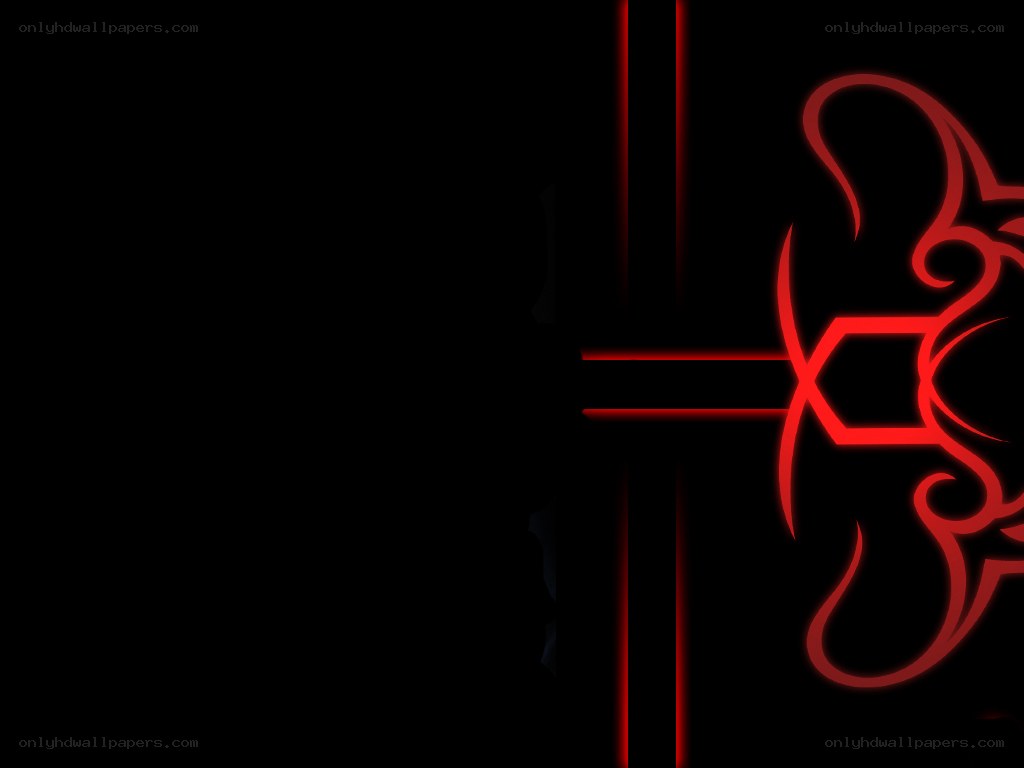 red neon design on black