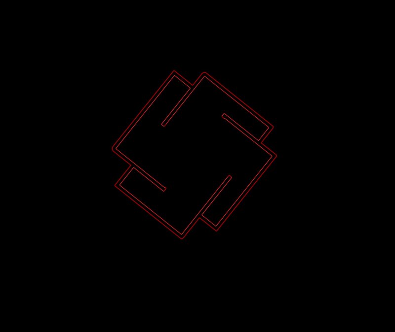 red neon geometric logo