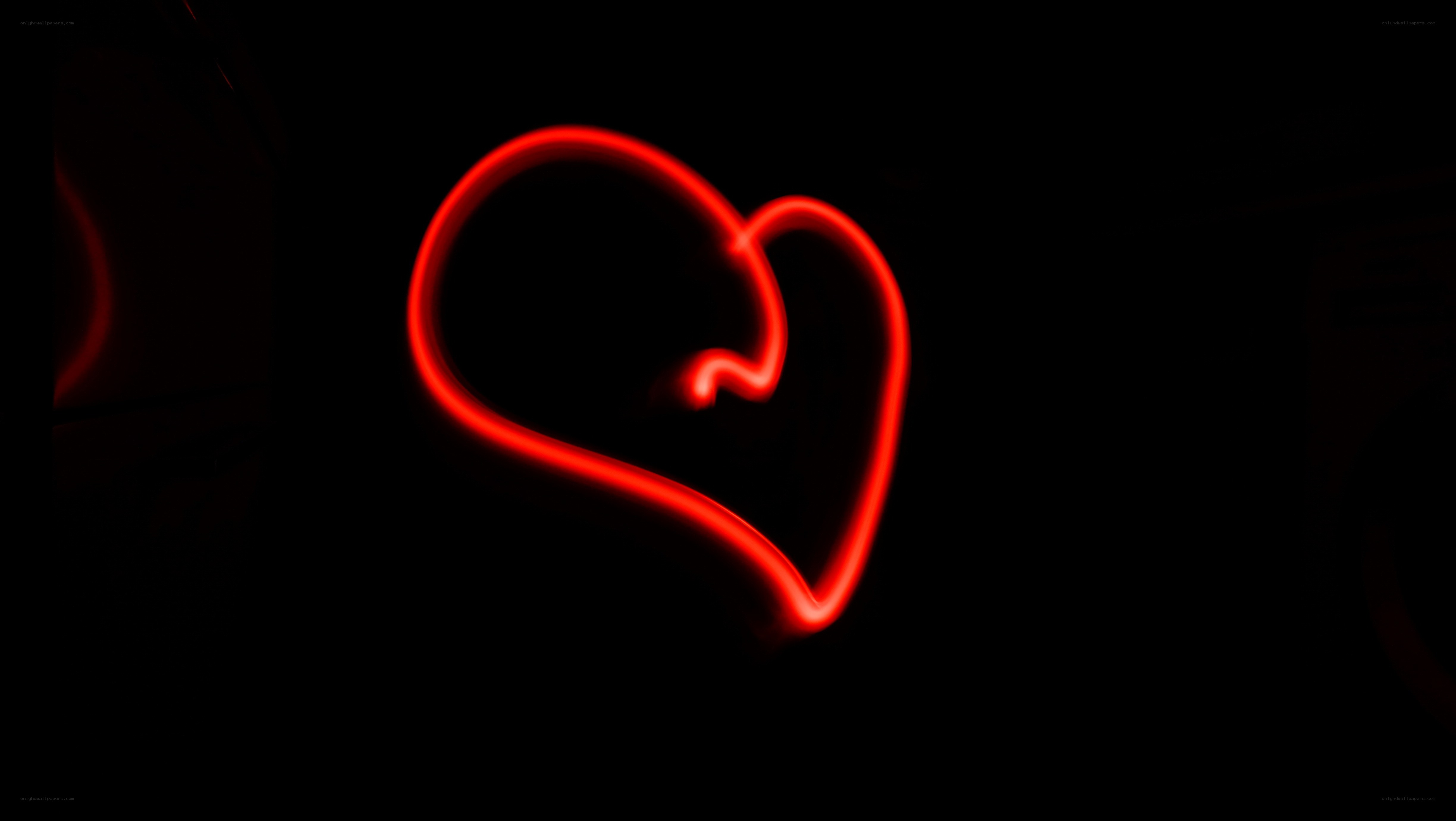 Red neon heart light