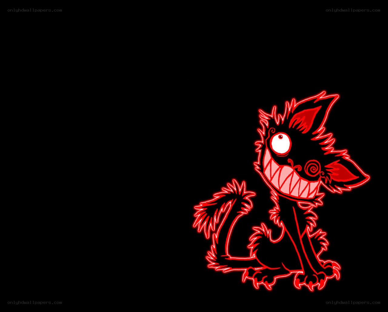 red neon monster character