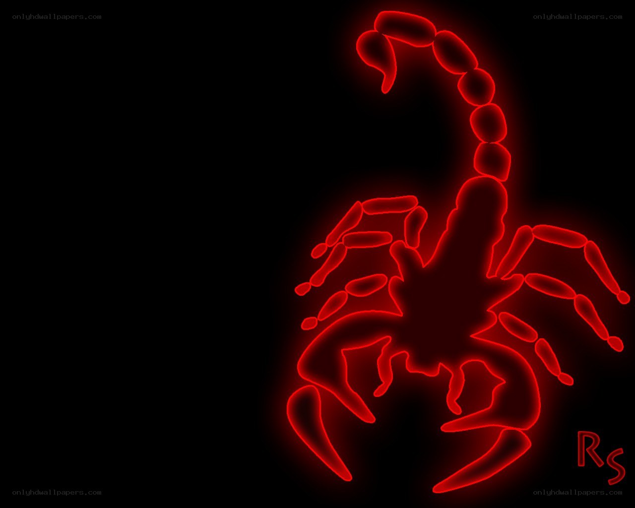 red neon scorpion outline