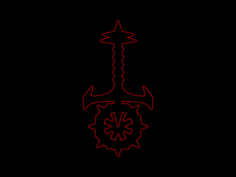 red neon sword symbol