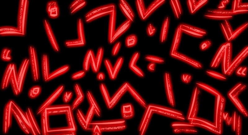 Red Neon Symbols