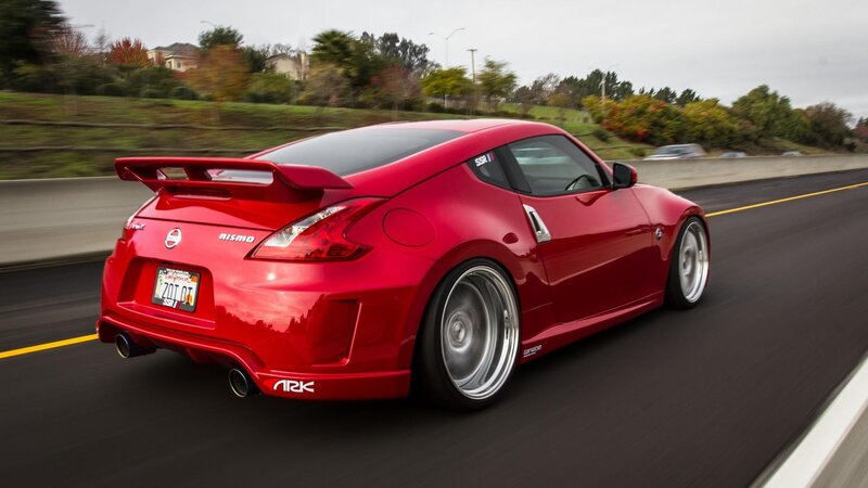 Red Nissan 370z Car — Dynamic, Afternoon