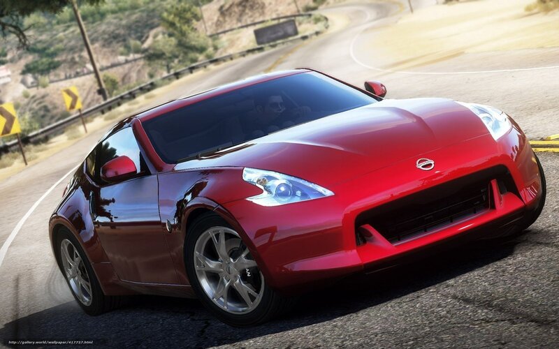 Red Nissan 370Z on winding road
