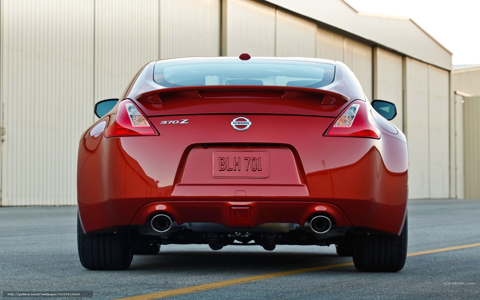 Red Nissan 370Z rear view